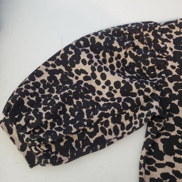 LOFT XS‎ Cheetah Print 3/4 Balloon Sleeves Knit Sweater - Picture 4 of 8